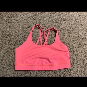 Lululemon Sports Bra. Pink/Coral Color. Size 8.